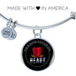Love Message Your Kind And Loving Heart Circle Bangle Bracelet Stainless Steel or 18k Gold" - Express Your Love Gifts