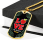 Love My Students Teacher Appreciation Gift Necklace Stainless Steel or 18k Gold Dog Tag 24" Chain-Express Your Love Gifts