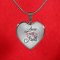 Love Never Fails Necklace Stainless Steel or 18k Gold Heart Pendant 18-22" - Express Your Love Gifts