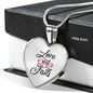 Love Never Fails Necklace Stainless Steel or 18k Gold Heart Pendant 18-22" - Express Your Love Gifts