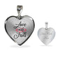 Love Never Fails Necklace Stainless Steel or 18k Gold Heart Pendant 18-22" - Express Your Love Gifts