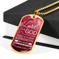 Love The Lord With Your Whole Being Necklace Stainless Steel or 18k Gold Dog Tag 24" Chain-Express Your Love Gifts