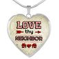 Love Thy Neighbor Heart Pendant Necklace Stainless Steel or 18k Gold Heart Pendant Necklace 18-22"-Express Your Love Gifts
