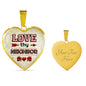 Love Thy Neighbor Heart Pendant Necklace Stainless Steel or 18k Gold Heart Pendant Necklace 18-22"-Express Your Love Gifts