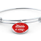 Love Will Always Find A Way Stainless Steel or 18k Gold Circle Bangle Bracelet - Express Your Love Gifts