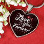 Love You Forever Necklace Stainless Steel or 18k Gold Heart Pendant 18-22"-Express Your Love Gifts