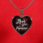 Love You Forever Necklace Stainless Steel or 18k Gold Heart Pendant 18-22"-Express Your Love Gifts