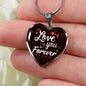 Love You Forever Necklace Stainless Steel or 18k Gold Heart Pendant 18-22"-Express Your Love Gifts