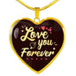 Love You Forever Necklace Stainless Steel or 18k Gold Heart Pendant 18-22"-Express Your Love Gifts