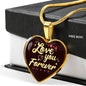 Love You Forever Necklace Stainless Steel or 18k Gold Heart Pendant 18-22"-Express Your Love Gifts