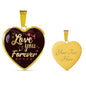 Love You Forever Necklace Stainless Steel or 18k Gold Heart Pendant 18-22"-Express Your Love Gifts