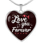 Love You Forever Necklace Stainless Steel or 18k Gold Heart Pendant 18-22"-Express Your Love Gifts