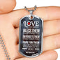 Love Your Enemies And Pray For Everyone White Necklace Stainless Steel or 18k Gold Dog Tag 24" Chain-Express Your Love Gifts
