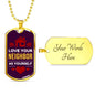 Love Your Neighbor As Yourself Bible Verse Gift Mark Necklace Stainless Steel or 18k Gold Dog Tag 24" Chain-Express Your Love Gifts