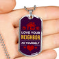 Love Your Neighbor As Yourself Bible Verse Gift Mark Necklace Stainless Steel or 18k Gold Dog Tag 24" Chain-Express Your Love Gifts