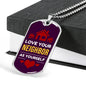 Love Your Neighbor As Yourself Bible Verse Gift Mark Necklace Stainless Steel or 18k Gold Dog Tag 24" Chain-Express Your Love Gifts
