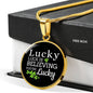 Luck Necklace Gift Circle Pendant Stainless Steel or 18k Gold 18-22" - Express Your Love Gifts