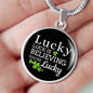 Luck Necklace Gift Circle Pendant Stainless Steel or 18k Gold 18-22" - Express Your Love Gifts