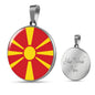 Macedonia Flag Necklace Macedonia Flag Stainless Steel or 18k Gold 18-22" - Express Your Love Gifts