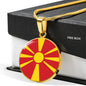 Macedonia Flag Necklace Macedonia Flag Stainless Steel or 18k Gold 18-22" - Express Your Love Gifts