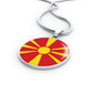 Macedonia Flag Necklace Macedonia Flag Stainless Steel or 18k Gold 18-22" - Express Your Love Gifts