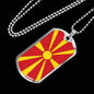 Macedonia Flag Necklace Macedonia Flag Stainless Steel or 18k Gold Dog Tag 24" - Express Your Love Gifts