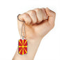 Macedonia Flag Necklace Macedonia Flag Stainless Steel or 18k Gold Dog Tag 24" - Express Your Love Gifts