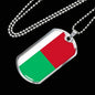 Madagascar Flag Necklace Madagascar Flag Stainless Steel or 18k Gold Dog Tag 24" - Express Your Love Gifts