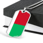Madagascar Flag Necklace Madagascar Flag Stainless Steel or 18k Gold Dog Tag 24" - Express Your Love Gifts