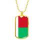 Madagascar Flag Necklace Madagascar Flag Stainless Steel or 18k Gold Dog Tag 24" - Express Your Love Gifts