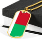 Madagascar Flag Necklace Madagascar Flag Stainless Steel or 18k Gold Dog Tag 24" - Express Your Love Gifts