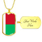 Madagascar Flag Necklace Madagascar Flag Stainless Steel or 18k Gold Dog Tag 24" - Express Your Love Gifts
