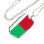 Madagascar Flag Necklace Madagascar Flag Stainless Steel or 18k Gold Dog Tag 24" - Express Your Love Gifts