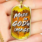 Made In God's Image Necklace Stainless Steel or 18k Gold Dog Tag 24" Chain-Express Your Love Gifts