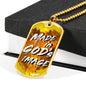 Made In God's Image Necklace Stainless Steel or 18k Gold Dog Tag 24" Chain-Express Your Love Gifts