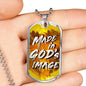 Made In God's Image Necklace Stainless Steel or 18k Gold Dog Tag 24" Chain-Express Your Love Gifts