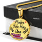 Madre Solo Hay Una Circle Necklace Stainless Steel or 18k Gold 18-22" - Express Your Love Gifts