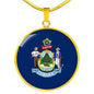 Maine State Flag Necklace Stainless Steel or 18k Gold Circle Pendant 18-22" - Express Your Love Gifts