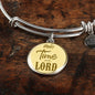 Make Time For Our Lord Stainless Steel or 18k Gold Circle Bangle Bracelet - Express Your Love Gifts