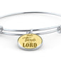 Make Time For Our Lord Stainless Steel or 18k Gold Circle Bangle Bracelet - Express Your Love Gifts