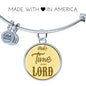 Make Time For Our Lord Stainless Steel or 18k Gold Circle Bangle Bracelet - Express Your Love Gifts