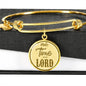 Make Time For Our Lord Stainless Steel or 18k Gold Circle Bangle Bracelet - Express Your Love Gifts