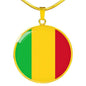 Mali Flag Necklace Mali Flag Stainless Steel or 18k Gold 18-22" - Express Your Love Gifts