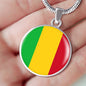 Mali Flag Necklace Mali Flag Stainless Steel or 18k Gold 18-22" - Express Your Love Gifts
