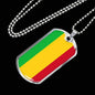Mali Flag Necklace Mali Flag Stainless Steel or 18k Gold Dog Tag 24" - Express Your Love Gifts