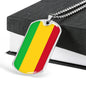 Mali Flag Necklace Mali Flag Stainless Steel or 18k Gold Dog Tag 24" - Express Your Love Gifts
