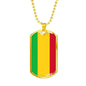 Mali Flag Necklace Mali Flag Stainless Steel or 18k Gold Dog Tag 24" - Express Your Love Gifts