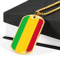 Mali Flag Necklace Mali Flag Stainless Steel or 18k Gold Dog Tag 24" - Express Your Love Gifts