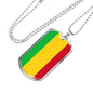 Mali Flag Necklace Mali Flag Stainless Steel or 18k Gold Dog Tag 24" - Express Your Love Gifts