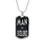 Man Of Excellence Dog Tag Stainless Steel or 18k Gold 24" Chain Gift For Dad - Express Your Love Gifts